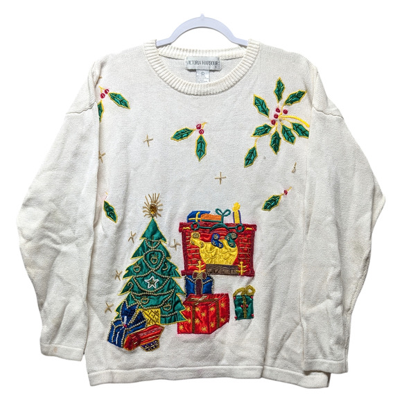 90s / Y2K Victoria Harbour Christmas Sweater - Picture 1 of 8